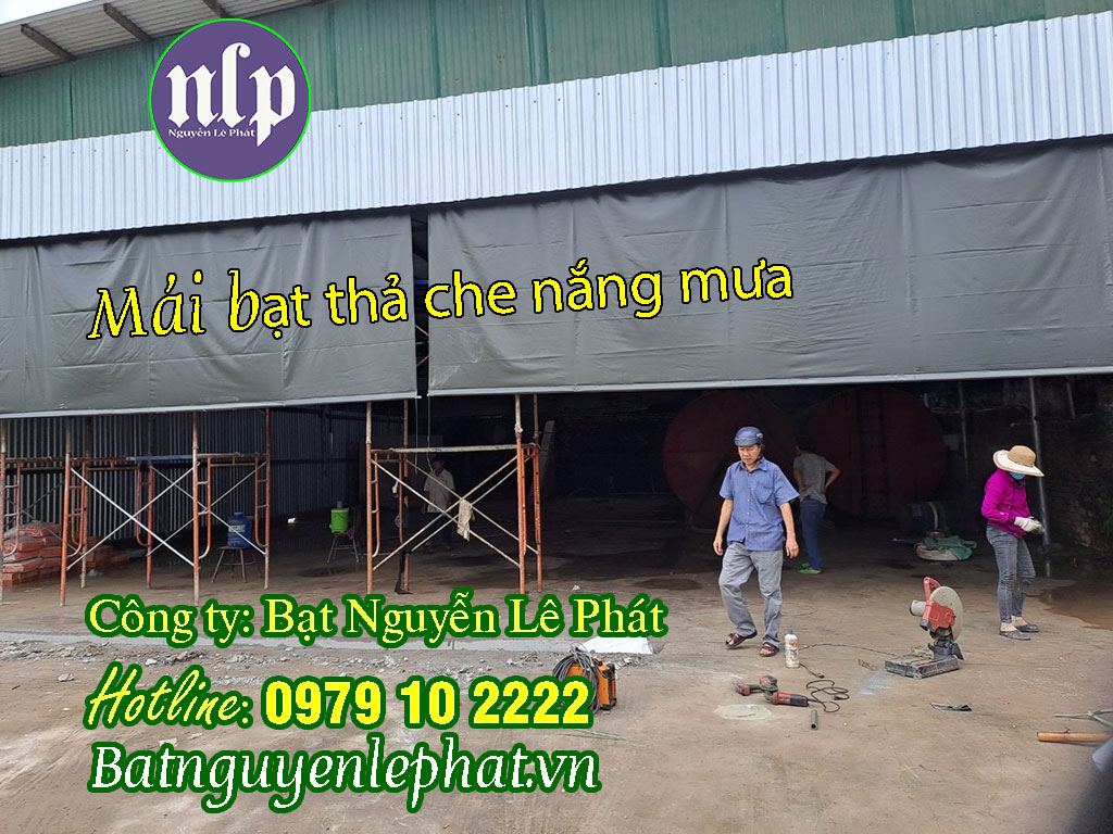 Bạt thả trước nhà, bạt che nắng tự cuốn tại Bến Cát giá rẻ