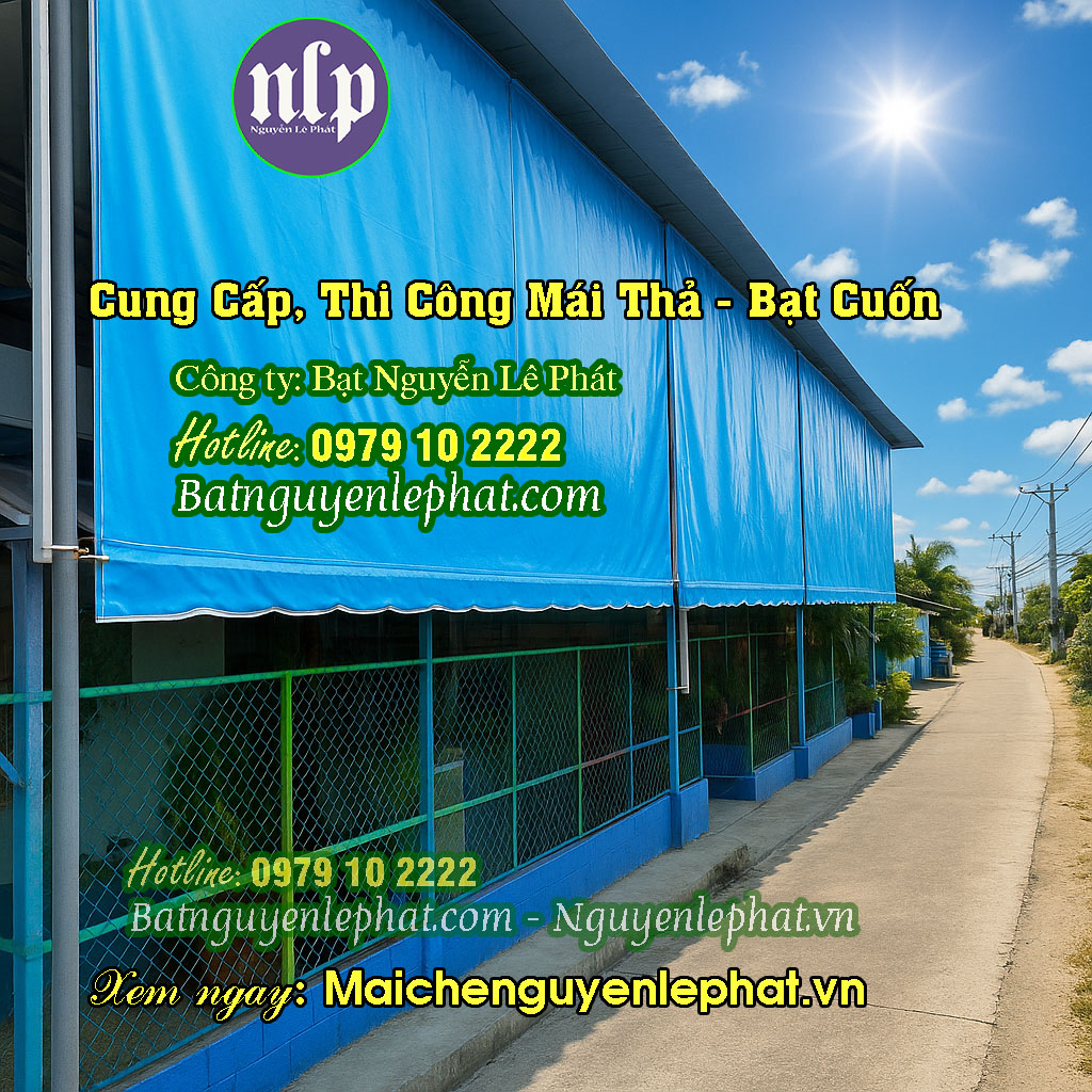 Bạt Cuốn Bạt Thả Che Nắng Mưa Trước Nhà Tại Long Thành