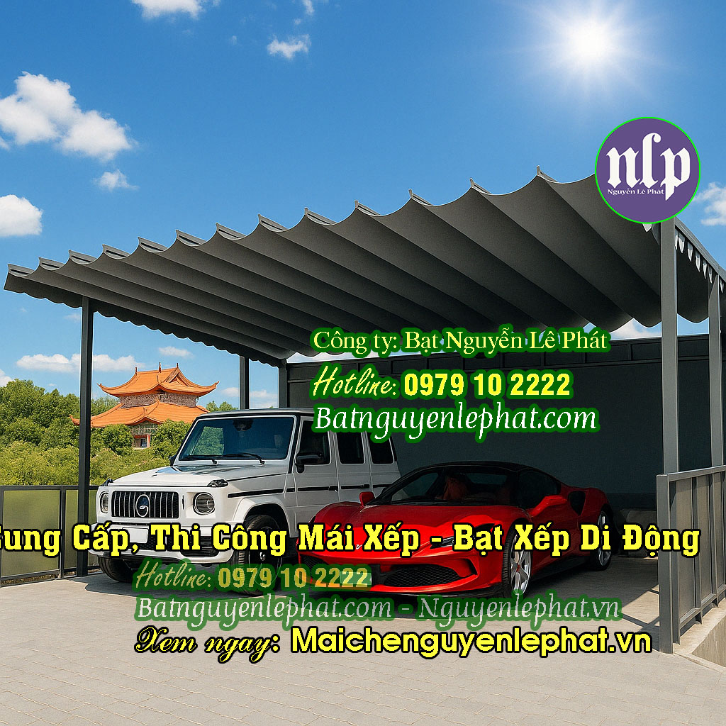 Mái bạt che nhà để xe Cung cấp bạt kéo