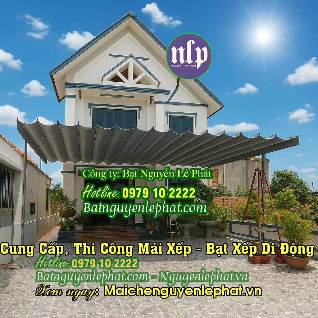 Mái hiên mái xếp di động trước nhà Mái hiên mái xếp di động trước nhà